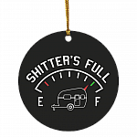 Eddie Merry Christmas Shitter Is Full Decorative Christmas Ornament - Holiday Flat Circle Ornament, White, Circle Ornament