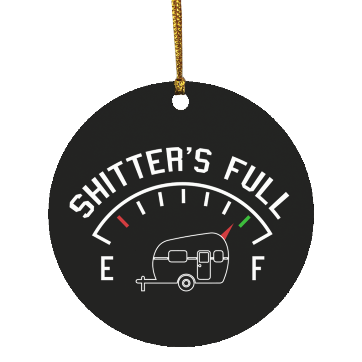 Eddie Merry Christmas Shitter Is Full Decorative Christmas Ornament - Holiday Flat Circle Ornament, White, Circle Ornament