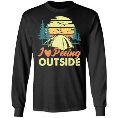 I Love Peeing Outside Funny Camping Hoodie - Sweatshirt - Long Sleeve Shirt - Camping Lover Gifts, Black, Long Sleeve