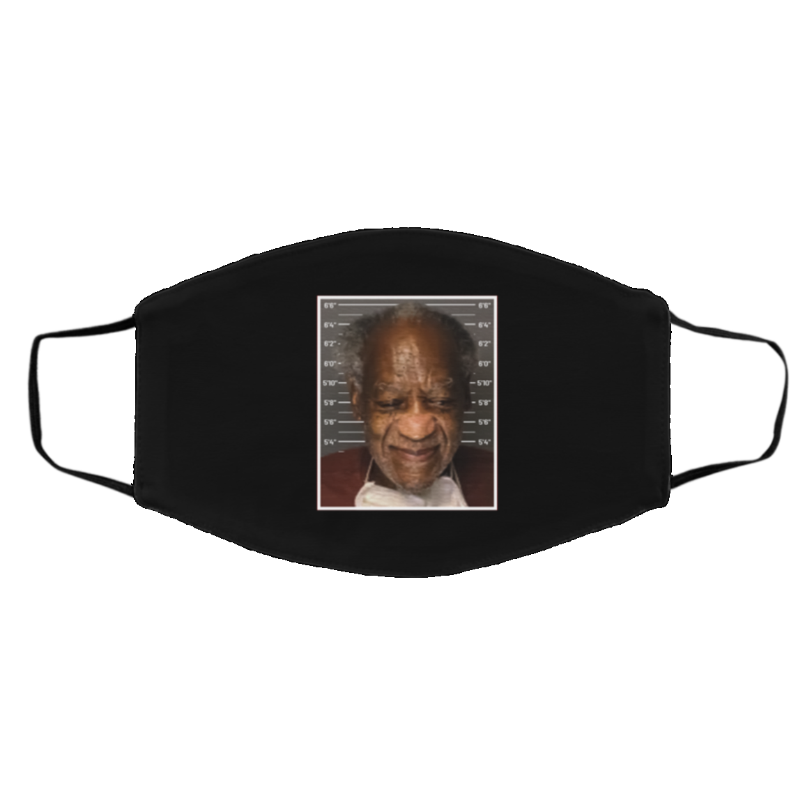 Bill Cosby New Mugshot - Bill Cosby Smiles Washable Reusable Custom Printed Cloth Face Mask Cover, Black, Cloth Face Cover – Medium/Large