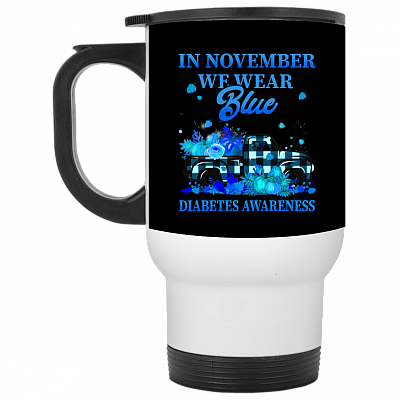 14 oz. White Travel Mug