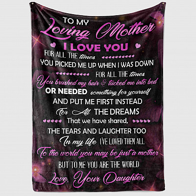 Alternative view of Butterfly To My Loving Mother I Love You For All The Times Fleece Blanket - Premium Mink Sherpa Blanket