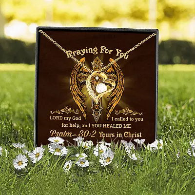 Alternative view of Praying For You Lord My God I Called To You For Help Psalm 30 2 Forever Love Pendant Necklace
