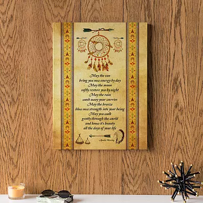 Alternative view of May The Sun Bring You New Energy By Day Wrapped Framed Canvas Prints - Apache Blessing Unframed Poster