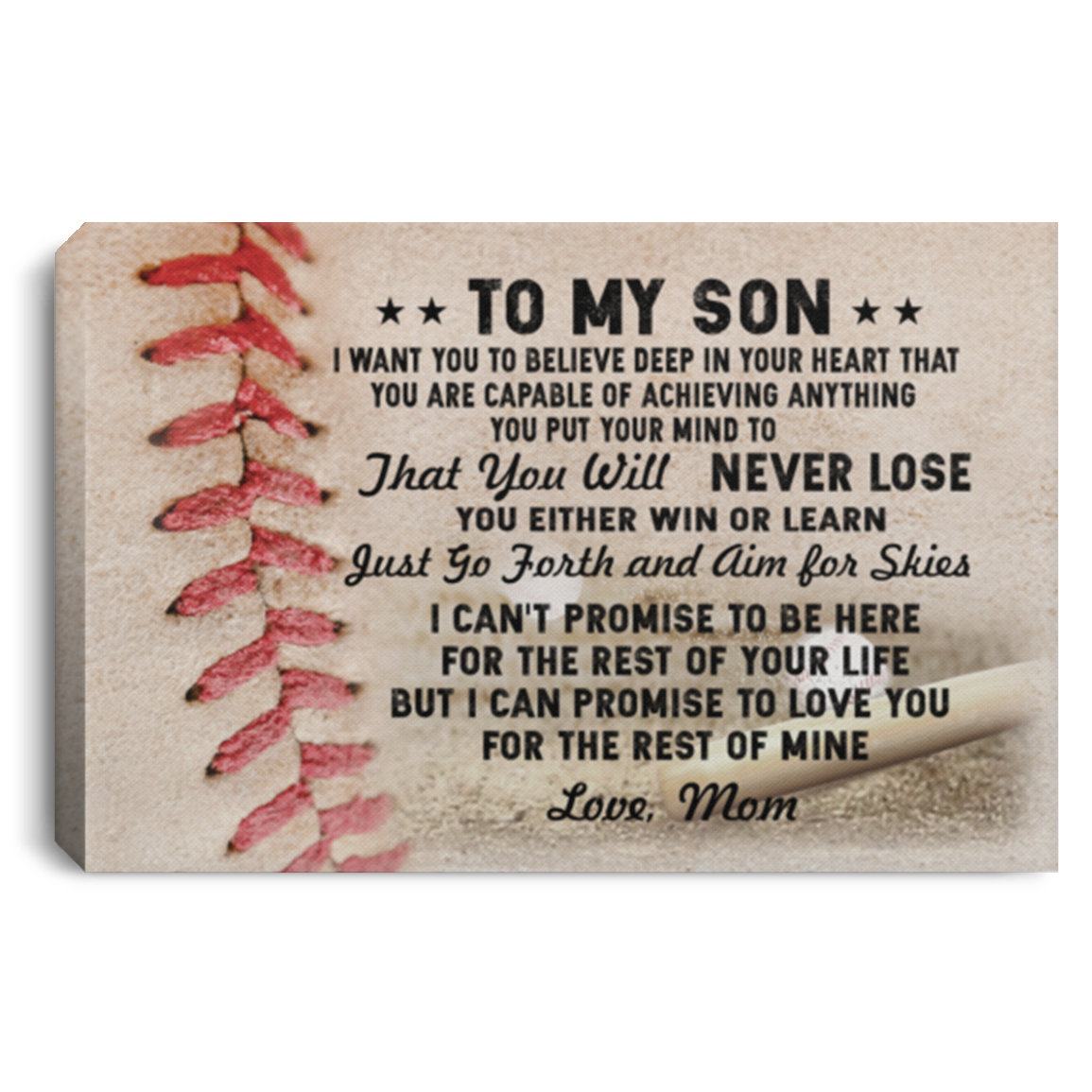 To My Son Baseball I Want You To Believe Deep In Your Heart That You Will Never Lose Framed Canvas Prints, White, 0.75'' Framed Canvas To My Son Baseball I Want You To Believe Deep In Your Heart That You Will Never Lose Framed Canvas Prints, White, 0.75'' Framed Canvas