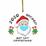 2020 sucked circle ornament, White, Circle Ornament