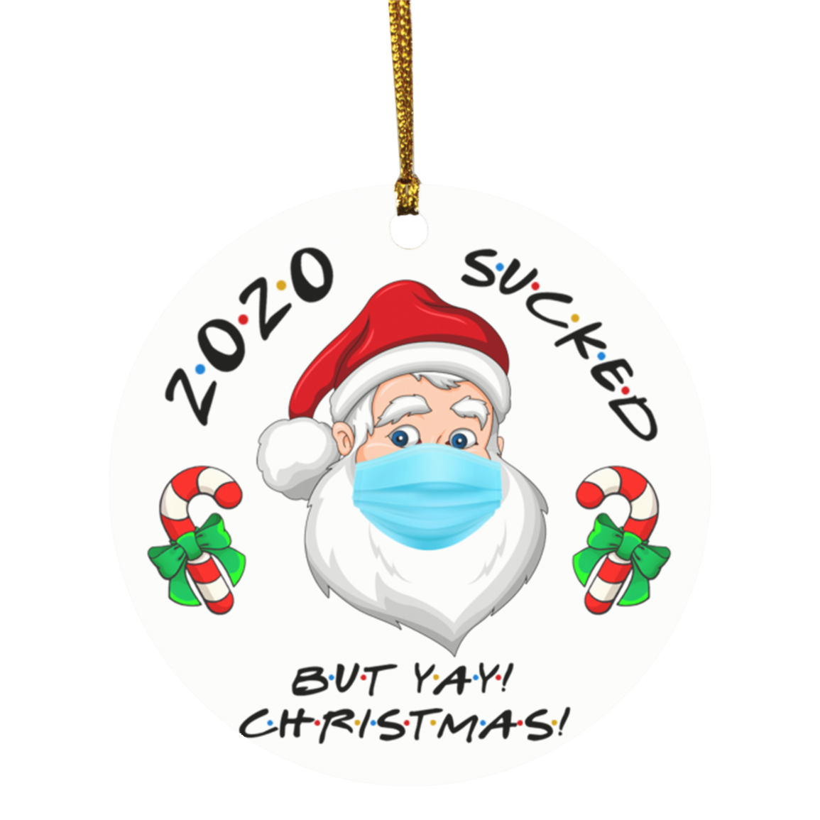 2020 sucked circle ornament, White, Circle Ornament