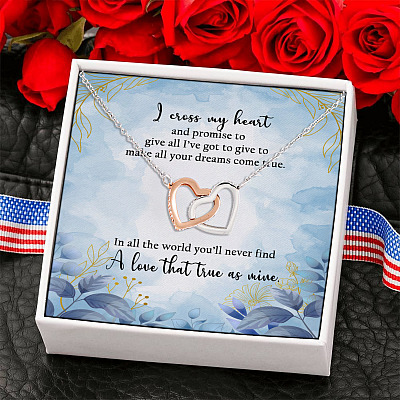 In All The World You'll Never Find A Love That True As Mine Joined Interlocking Pendant Necklace