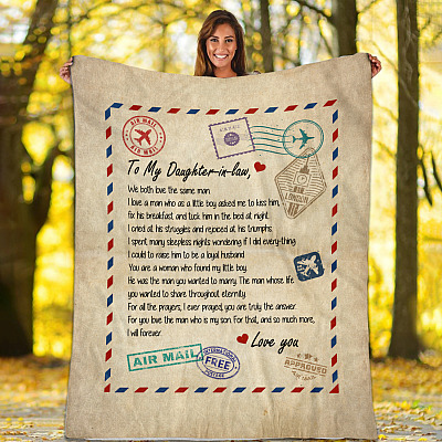 Alternative view of Gift To Daughter In Law From Mother In Law Love Same Man Fleece Blanket - Mink Sherpa Blanket - Woven Blanket