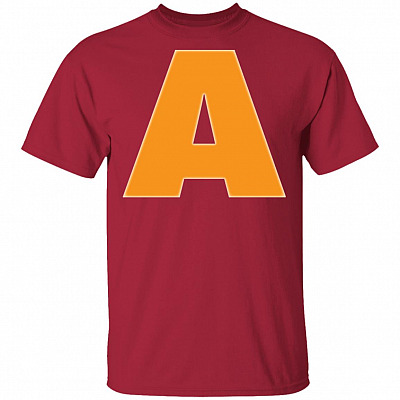 Letter A Striped Squirrels Rodents Christmas Thanksgiving Costume T-Shirt Youth Tee, Cardinal, Unisex T-Shirt