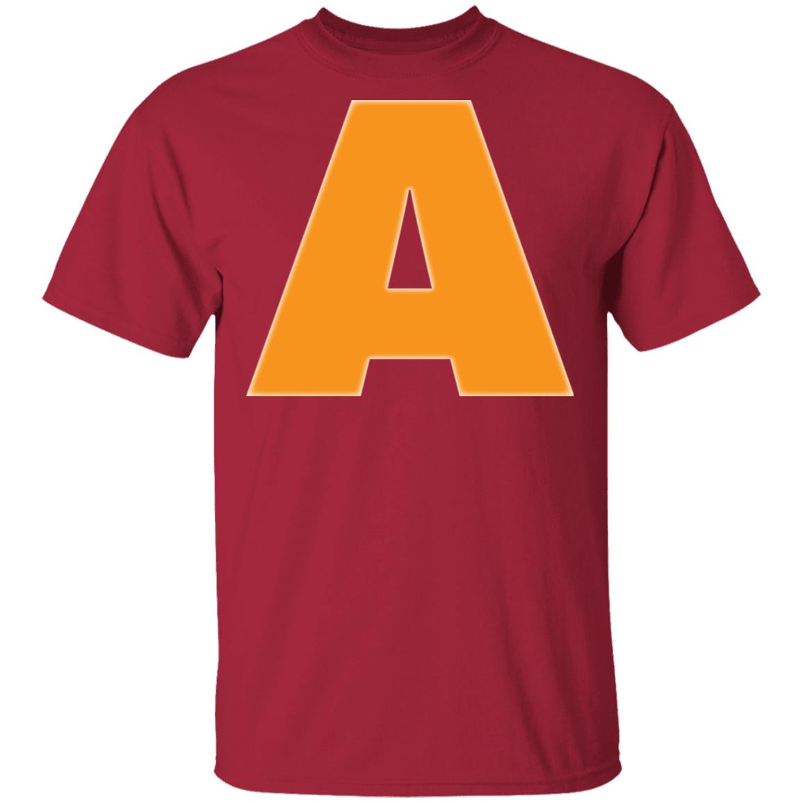 Letter A Striped Squirrels Rodents Christmas Thanksgiving Costume T-Shirt Youth Tee, Cardinal, Unisex T-Shirt
