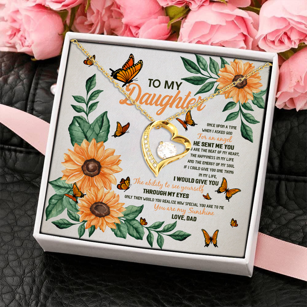 2O. Asked God Angel-dad Forever Love Necklace (Gold) 4