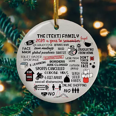 Alternative view of 2020 A Year To Forget Personalized Circle Ornament Keepsake - Funny 2020 Quarantine Christmas Circle Ornament