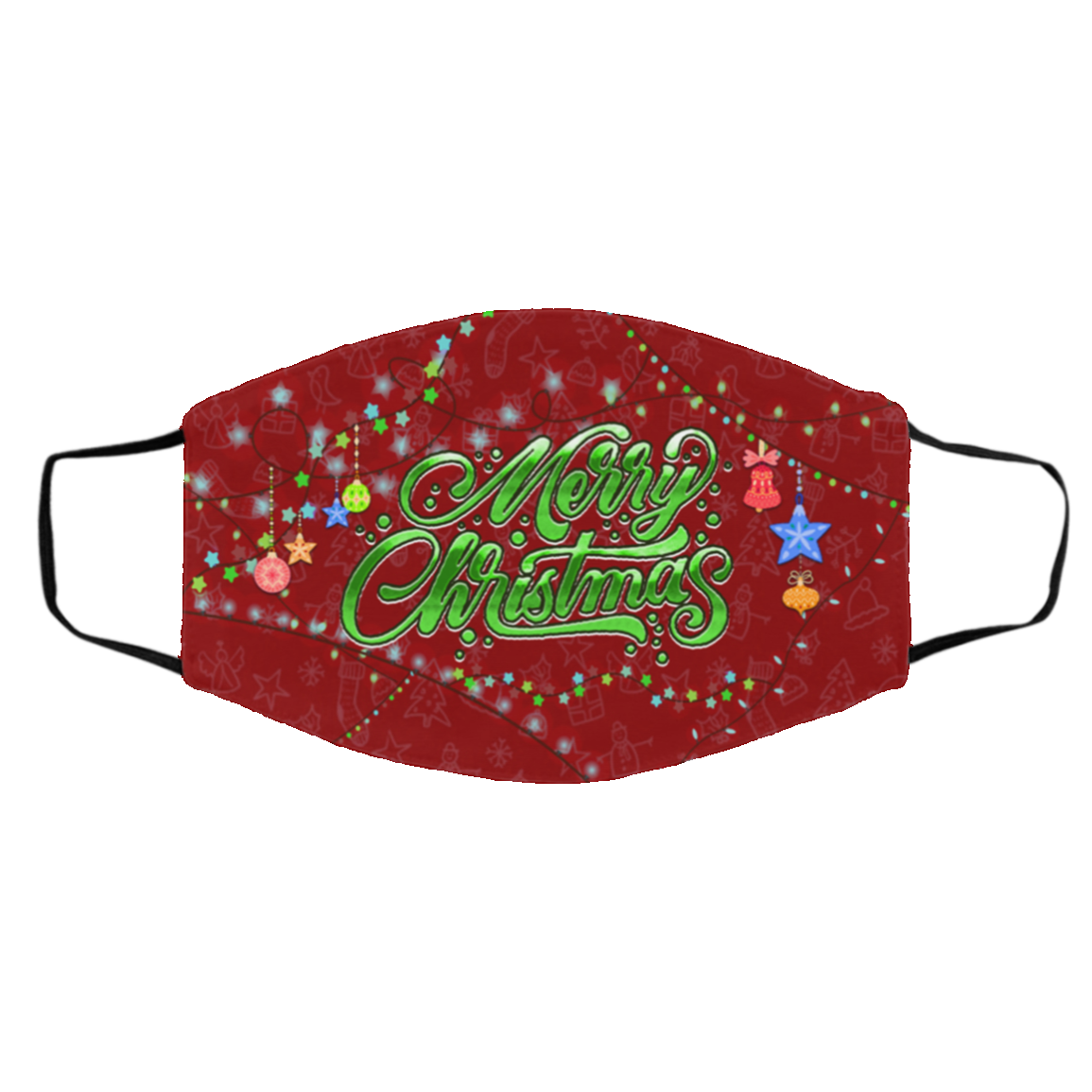 Merry Christmas 2020 Washable Reusable Custom Printed Cloth Face Mask Cover - Quarantine Christmas Face Mask, White, Cloth Face Cover – Medium/Large