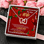 2O. To My Wife Two Breaths Interlocking Hearts Necklace 4