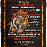 Mom To My Firefighter Son I Love You Forever For Always and No Matter What Fleece Blanket - Sherpa Blanket, White, Cozy Plush Fleece Blanket - 50x60