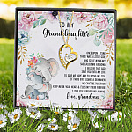 3VT. Grandma To My Granddaughter Elephant Forever Love Necklace (Gold) 7