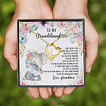 3VT. Grandma To My Granddaughter Elephant Forever Love Necklace (Gold)
