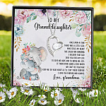 3VT. Grandma To My Granddaughter Elephant Forever Love Necklace (Silver) 7