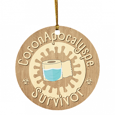 Co-vid 19 Apo-calyspe Survivor 2020 Decorative Christmas Ornament - Holiday Flat Circle Ornament, White, Circle Ornament