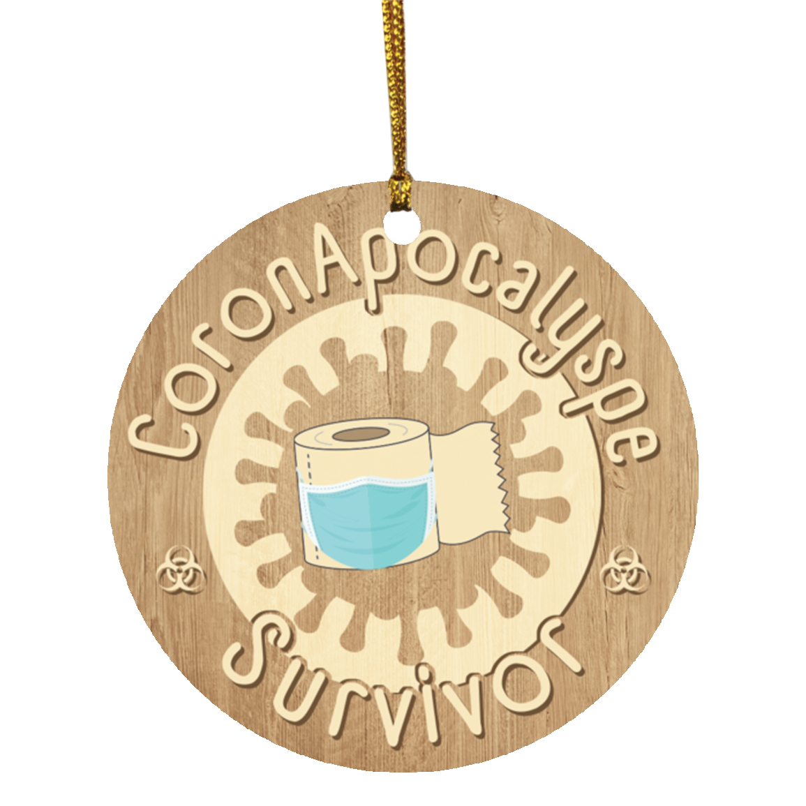 Co-vid 19 Apo-calyspe Survivor 2020 Decorative Christmas Ornament - Holiday Flat Circle Ornament, White, Circle Ornament