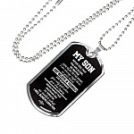 My Son Just Believe In Yourself And Remember You Only Fail When You Stop Trying Dog Tag Pendant Necklace - Dog Tag (Silver)