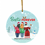Personalized Besties Christmas Ornament Bestie Forever Decorative Christmas Ornament - Circle Ornament, White, Circle Ornament Personalized Besties Christmas Ornament Bestie Forever Decorative Christmas Ornament - Circle Ornament, White, Circle Ornament