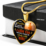 Dad To My Daughter Never Forget that I Love You You Will Always Be Daddy's Little Girl Heart Pendant Necklace - Heart Luxury Necklace (Gold Plated) Dad To My Daughter Never Forget that I Love You You Will Always Be Daddy's Little Girl Heart Pendant Necklace - Heart Luxury Necklace (Gold Plated)