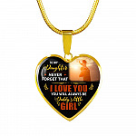 Dad To My Daughter Never Forget that I Love You You Will Always Be Daddy's Little Girl Heart Pendant Necklace - Heart Luxury Necklace (Gold Plated) Dad To My Daughter Never Forget that I Love You You Will Always Be Daddy's Little Girl Heart Pendant Necklace - Heart Luxury Necklace (Gold Plated)