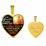 Dad To My Daughter Never Forget that I Love You You Will Always Be Daddy's Little Girl Heart Pendant Necklace - Heart Luxury Necklace (Gold Plated) Dad To My Daughter Never Forget that I Love You You Will Always Be Daddy's Little Girl Heart Pendant Necklace - Heart Luxury Necklace (Gold Plated)