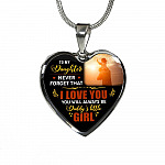 Dad To My Daughter Never Forget that I Love You You Will Always Be Daddy's Little Girl Heart Pendant Necklace - Heart Luxury Necklace (Silver) Dad To My Daughter Never Forget that I Love You You Will Always Be Daddy's Little Girl Heart Pendant Necklace - Heart Luxury Necklace (Silver)