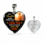 Dad To My Daughter Never Forget that I Love You You Will Always Be Daddy's Little Girl Heart Pendant Necklace - Heart Luxury Necklace (Silver) Dad To My Daughter Never Forget that I Love You You Will Always Be Daddy's Little Girl Heart Pendant Necklace - Heart Luxury Necklace (Silver)