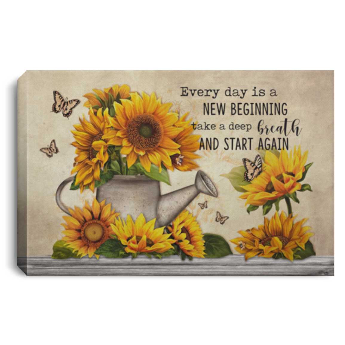 Every Day Is A New Beginning Take A Deep Breath And Start Again Sunflower Framed Canvas Prints - Unframed Poster, White, 0.75'' Framed Canvas Every Day Is A New Beginning Take A Deep Breath And Start Again Sunflower Framed Canvas Prints - Unframed Poster, White, 0.75'' Framed Canvas