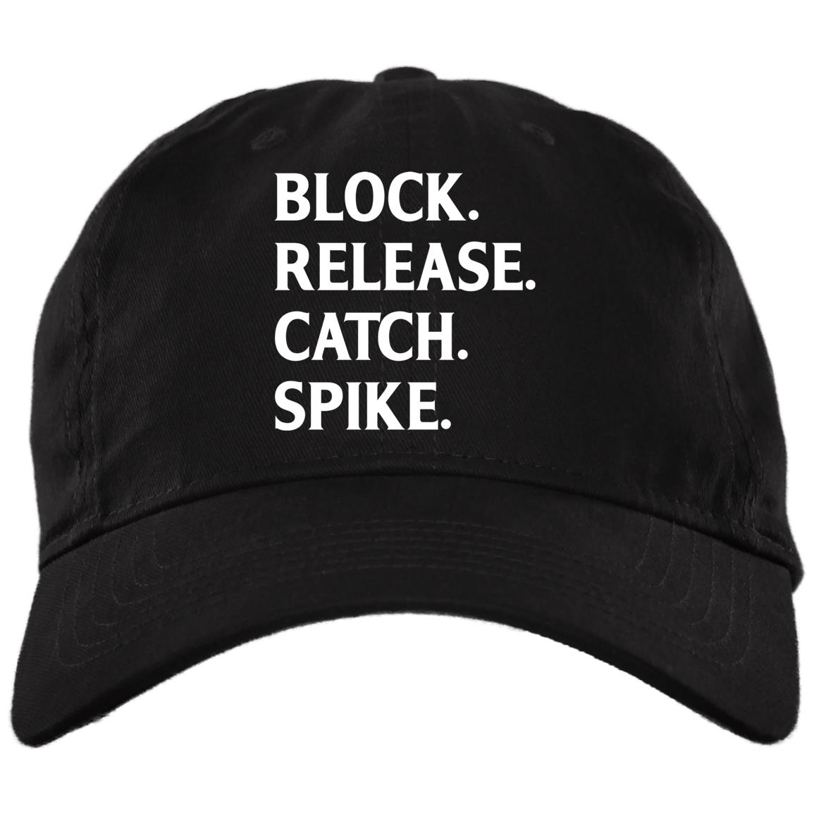Block Release Catch Spike Football Fan Twill Cap - High-Profile Snapback Hat, Black, Brushed Twill Dad Cap