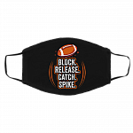 Block Release Catch Football Spike Movements for Fan Washable Reusable Custom - Printed Cloth Face Mask Cover, Black, Cloth Face Cover – Medium/Large