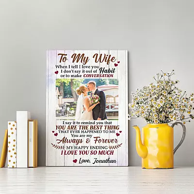 Alternative view of To My Wife I Love You So Much Forever Personalized Photo & Name Framed Canvas - Unframed Poster
