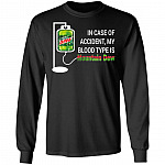 in Case of Accident My Blood Type is Mountain Hoodie - Long Sleeve - Sweatshirt, Black, Long Sleeve