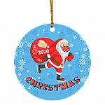 Merry Christmas Santa Claus Snowflakes Toilet Paper 2020 Circle Ornament - Holiday Pandemic Gift, White, Circle Ornament