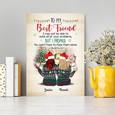 Alternative view of Personalized To My Best Friend I May Not Be Able To Solve All Your Problems Framed Canvas - Unframed Poster