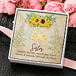 2P. Sister giggles Infinity Heart Necklace (Gold) 4