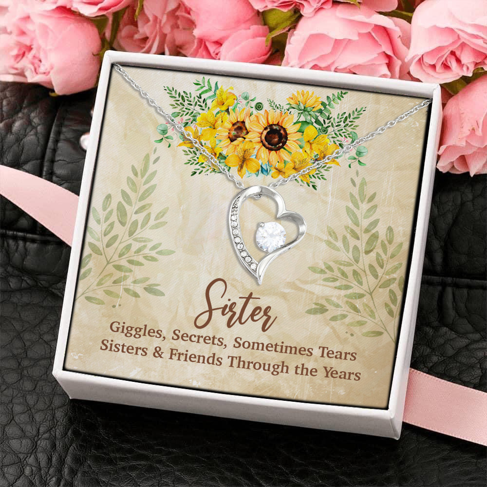2P. Sister giggles Forever Love Necklace (Silver) 4