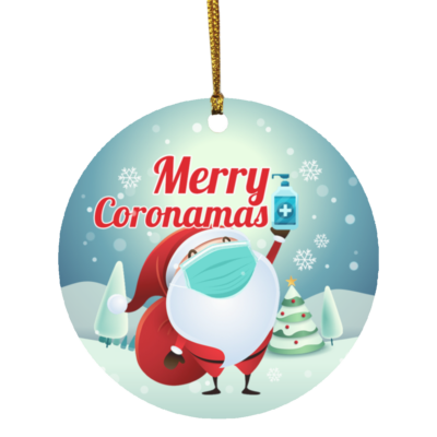 2020 Cute Santa Essential Gift Decorative Christ-mask Ornament - Holiday Flat Circle Ornament, White, Circle Ornament