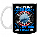Less Than 1% Americans Have Seen Sunset On A US Navy Ship I Have Veteran Ceramic Coffee Mug Beer Stein, Black, 11 oz. White Mug