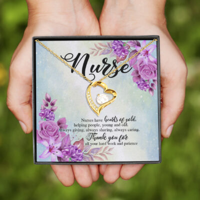 Heart Of Gold Thank You Gift For Nurse Forever Love Pendant Necklace