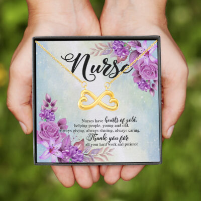 Heart Of Gold Thank You Gift For Nurse Infinity Heart Pendant Necklace