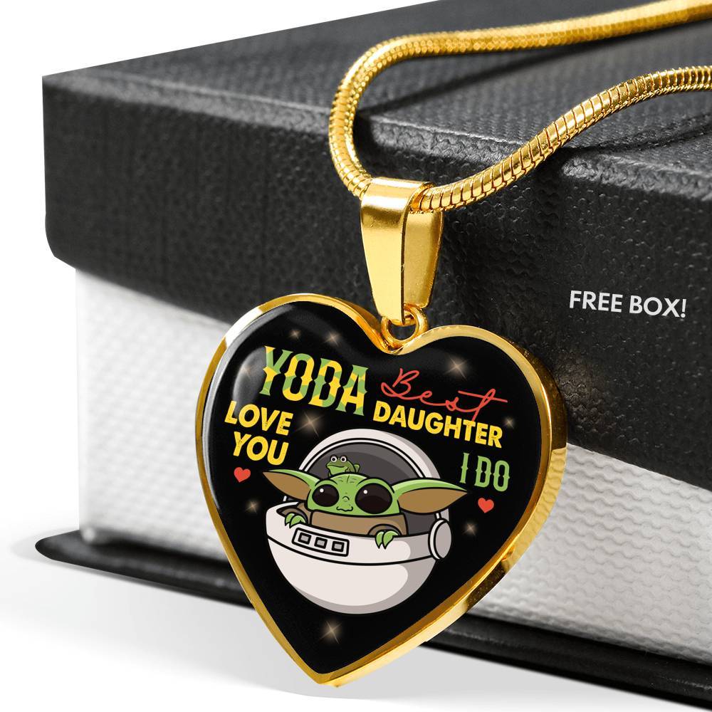Youda Best Daughter Ever Love You I Do Heart Pendant Necklace Gifts To Daughter - Heart Luxury Necklace (Gold Plated)