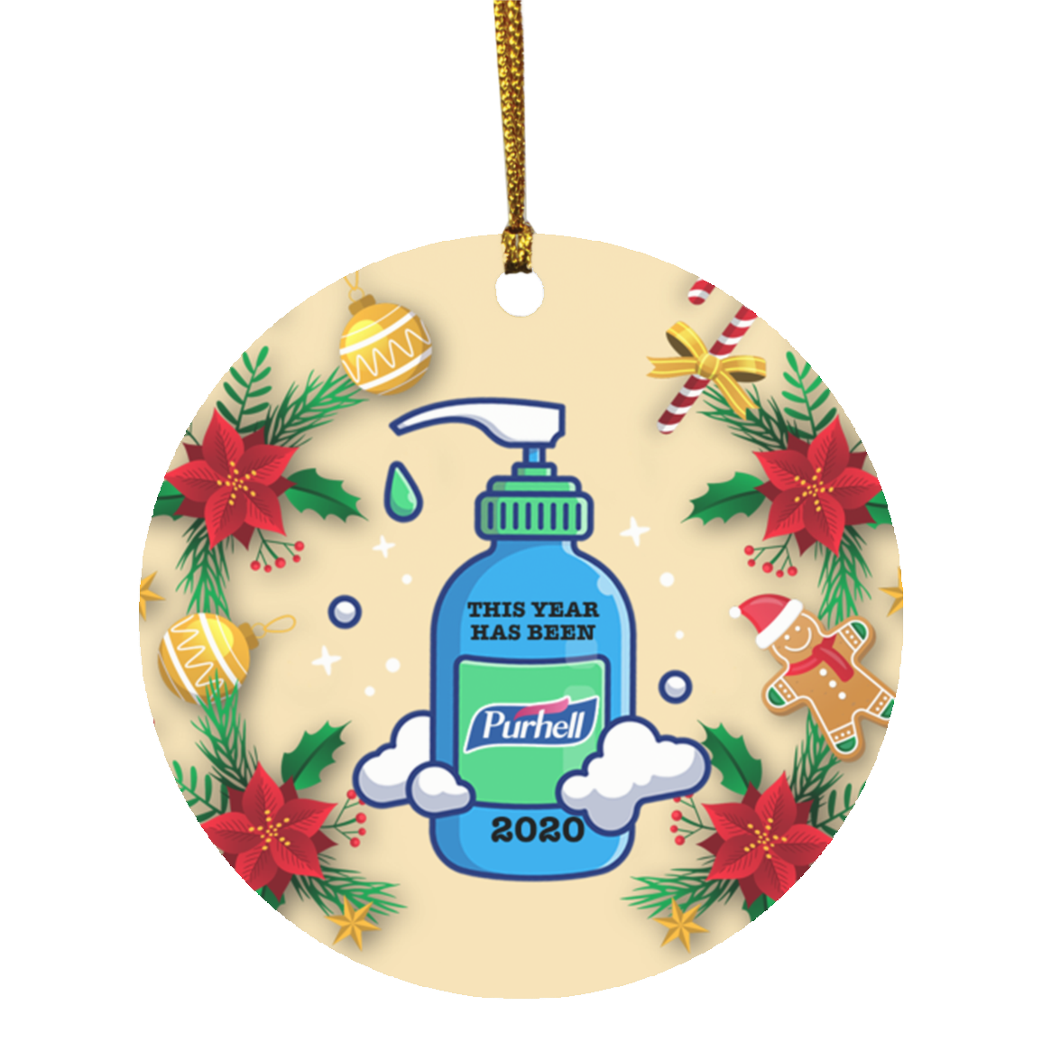 This Year Has Been Hell - Quarantined 2020 - Pandemic Christmas Ornament Keepsake - Circle Ornament, White, Circle Ornament