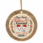 Our 1st Christmas Engage Personalized Ornament, White, Circle Ornament