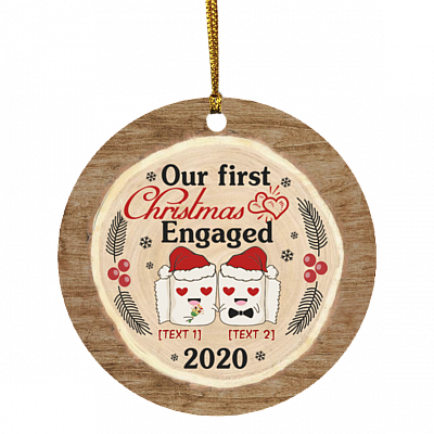 Our 1st Christmas Engage Personalized Ornament, White, Circle Ornament