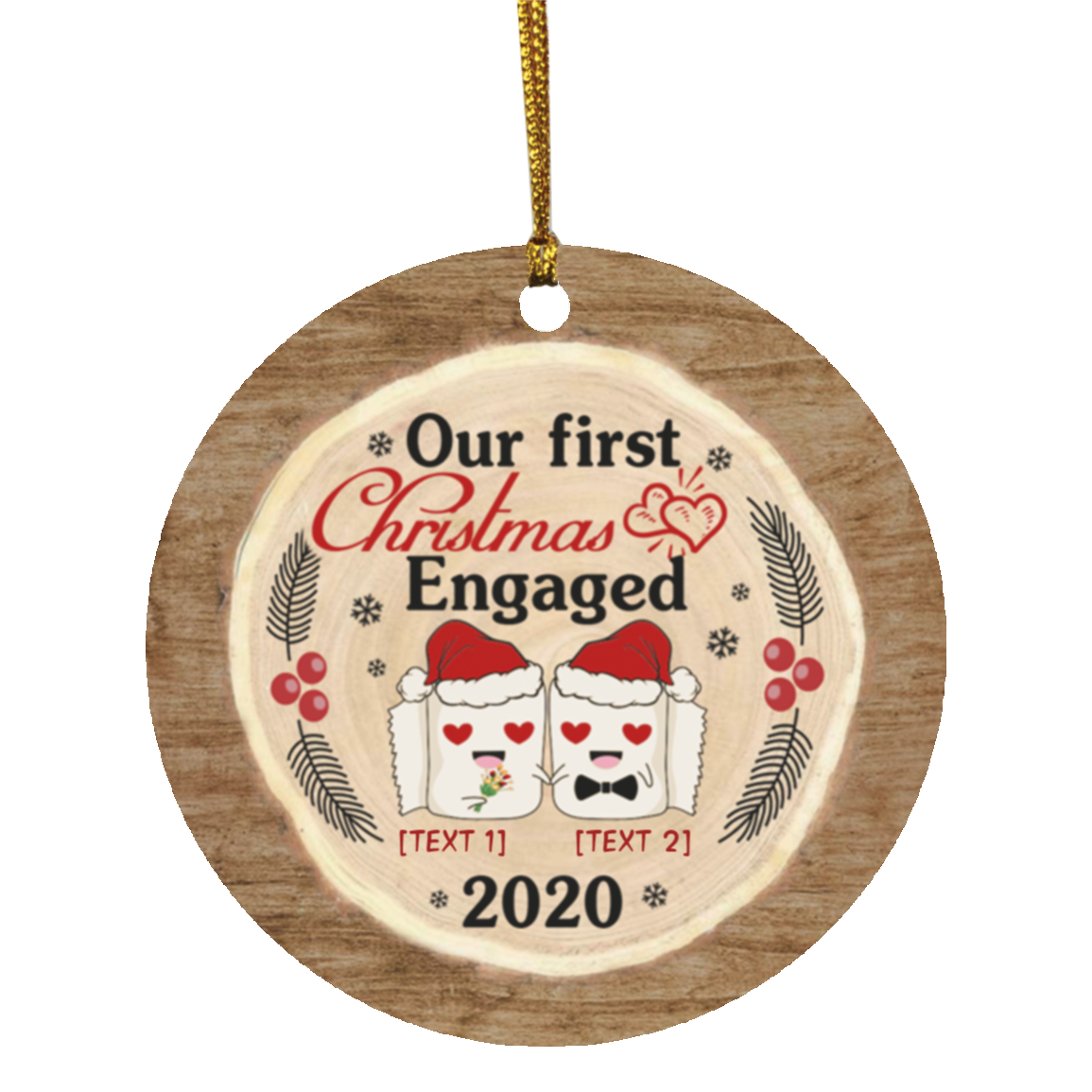 Our 1st Christmas Engage Personalized Ornament, White, Circle Ornament